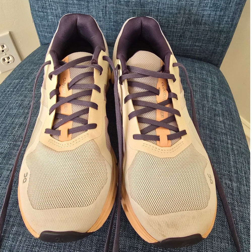 On Cloudrunner Women Running‎ Shoes Beige Purple Peach 46.98078 Size 9.5